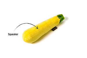 P.L.A.Y. Garden Fresh Collection - Zucchini Toy with features shown