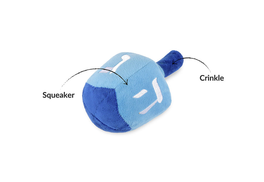 Paw-nukkah Collection Doggy Dreidel Toy - features shown