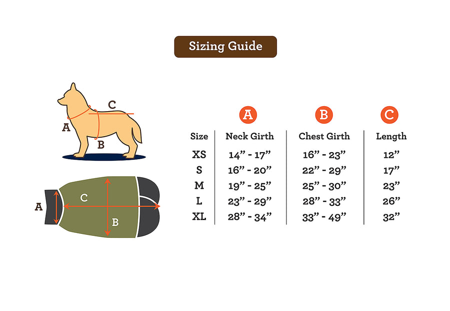 P.L.A.Y. Trailblazing Coats - Sizing Chart